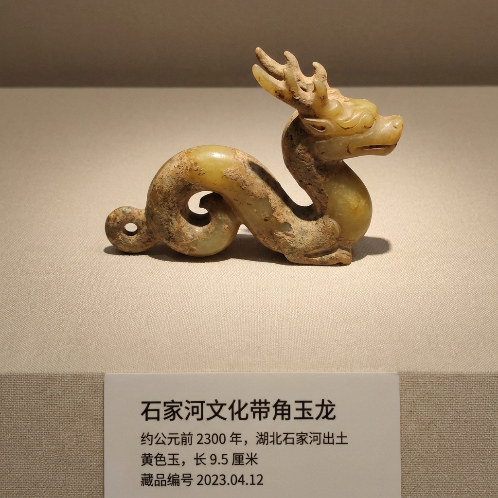 石家河带角玉龙